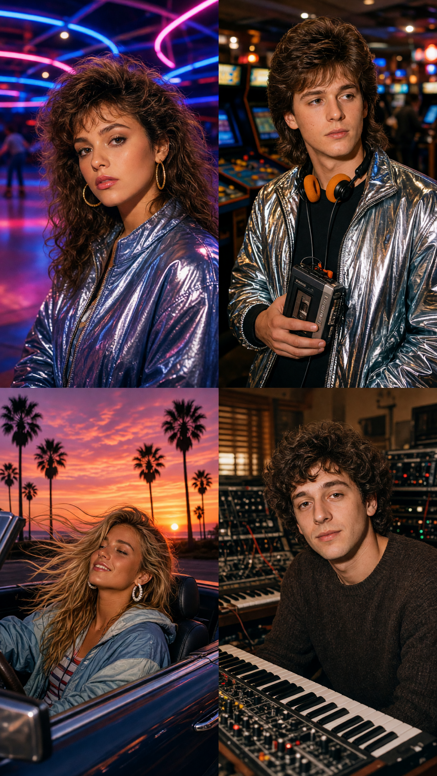 80s photo trend sunset convertible portrait