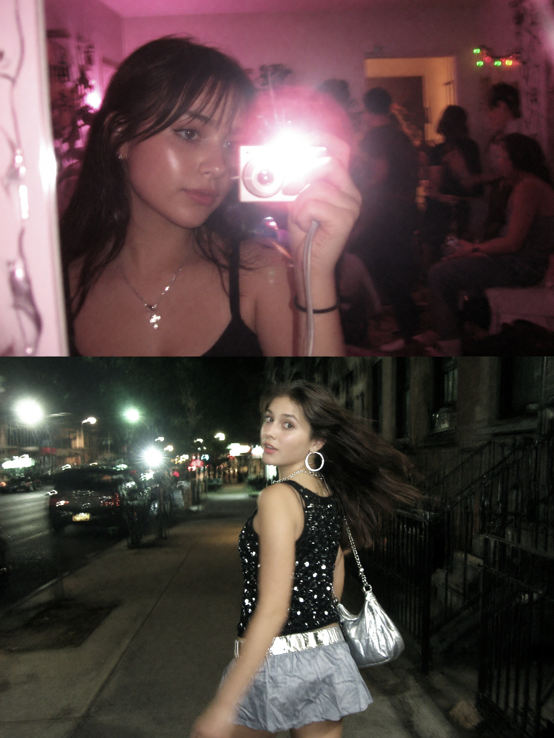 AI flash filter nighttime city portrait