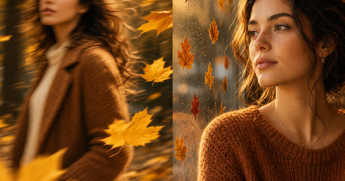 Autumn Editorial Photo Effect: 2 Cozy Looks to Try