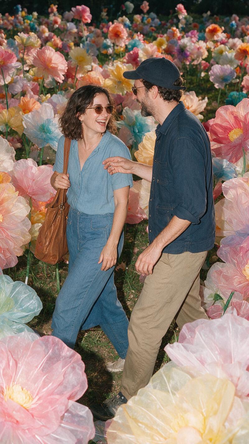 Oversized flower effect with friends
