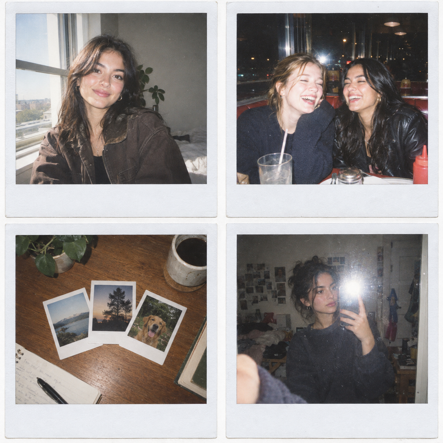 polaroid photo effect solo window portrait